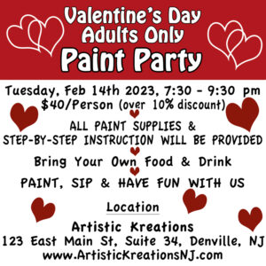 In-Person - VALENTINES DAY PAINT PARTY - Adults Only