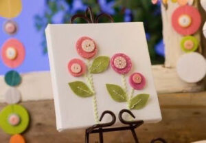 Week 1B: BUTTON ART ON CANVAS CAMP